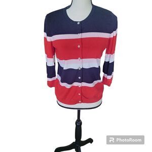 Talbots Button Up Lightweight Cardigan 3/4 Sleeves. Size M.